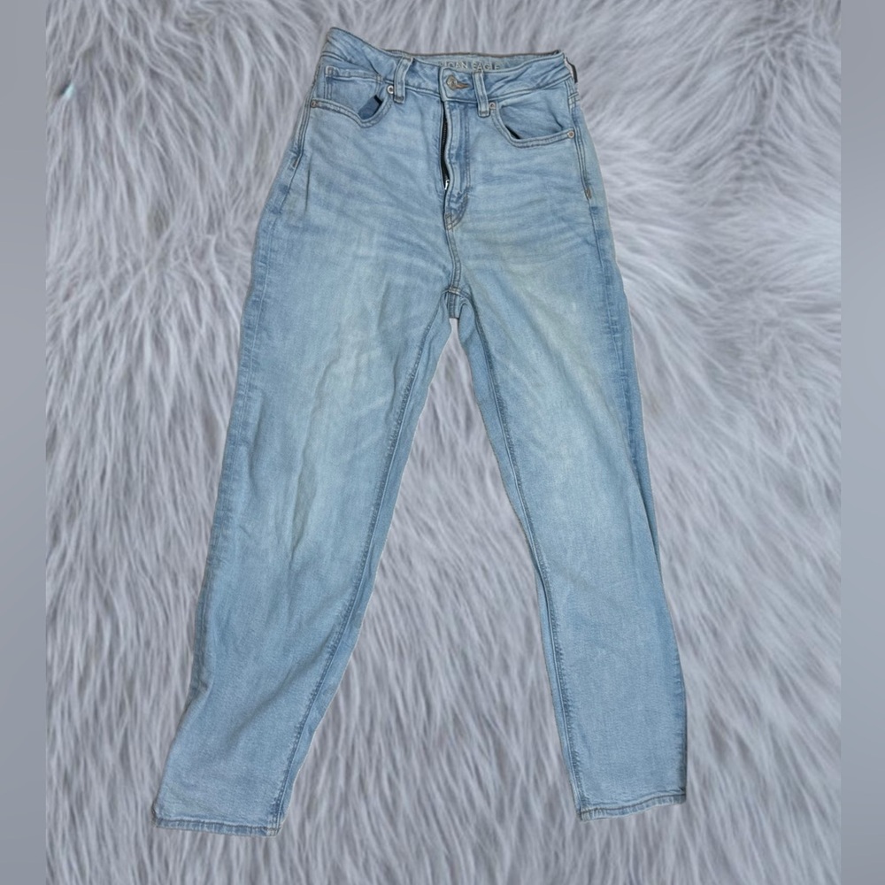 American Eagle Outfitters Blue Mom Straight Leg Jeans
